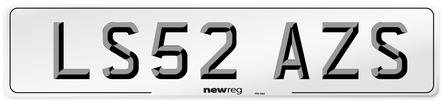 LS52 AZS Number Plate from New Reg